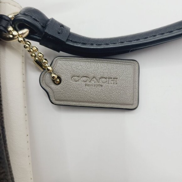 Coach Double Leather Wristlet Clutch Wallet Purse With Logo & Hang Tag - Picture 8 of 15